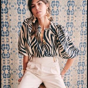 Sezane Francky Trousers- Ecru white